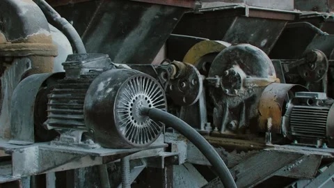 Material recysling processing tool machine, industry Stock Footage 91333629
