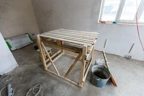 Material for repairs in an apartment is under construction, remodeling, rebui Stock Photos