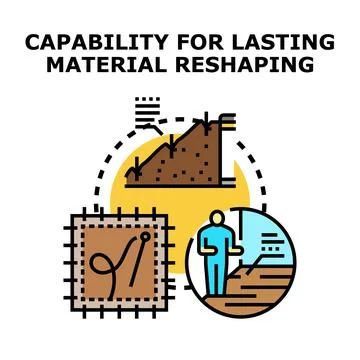 Material reshaping capability including land, fabric, and construction planni Stock Illustration