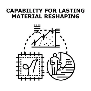 Material reshaping capability including land, fabric, and construction planni Stock Illustration