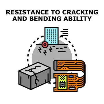 Material resistance to cracking and bending ability concept Ilustración de archivo