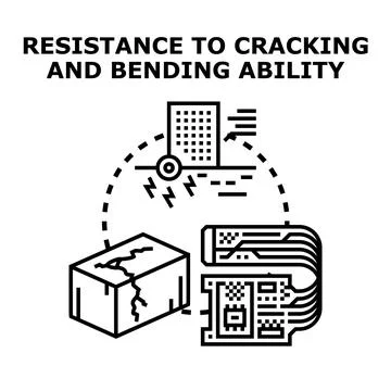 Material resistance to cracking and bending ability concept Ilustración de archivo