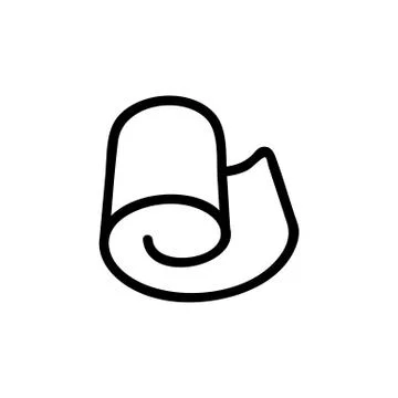 Material roll icon vector outline illustration Stock Illustration