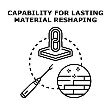 Material science capability for lasting reshaping process Illustrazione stock
