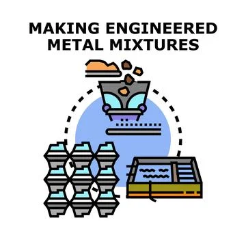 Material science concept developing industrial metal production Stock Illustration