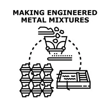 Material science concept developing industrial metal production Stock Illustration