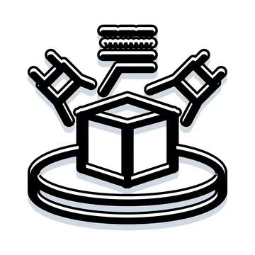 Material science engineering selecting manufacturing process icon Illustrazione stock