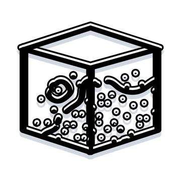 Material science engineering studying molecular structure container Stock Illustration