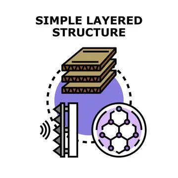 Material science featuring simple layered structure concept Stock Illustration