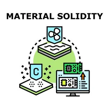 Material solidity concept with electronic components and durability icons Ilustração Stock