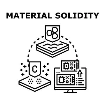 Material solidity concept with electronic components and durability icons Ilustração Stock