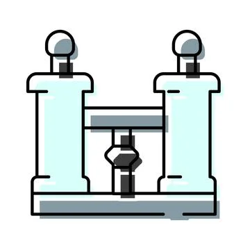 Material tensile testing machine performing stress analysis イラスト素材