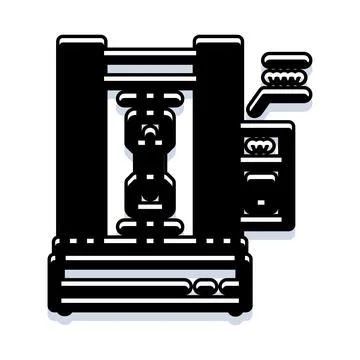 Material testing machine performing quality control analysis Stock Illustration