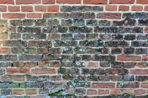 Material texture of dirty red brick wall Stock Photos
