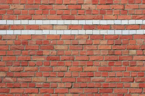 Material texture of red brick wall with lines Stock Photos