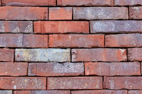 Material texture of red brick wall Stock Photos