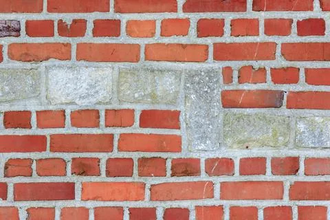 Material texture of red brick wall Stock Photos