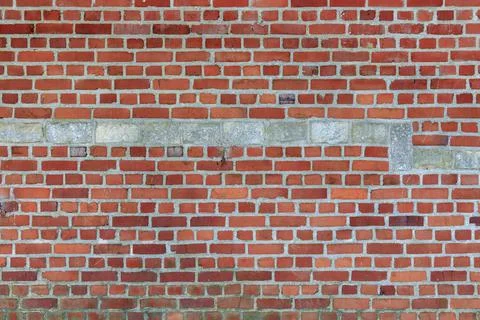 Material texture of red brick wall with lines Stock Photos