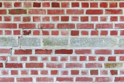Material texture of red brick wall with lines Stock Photos
