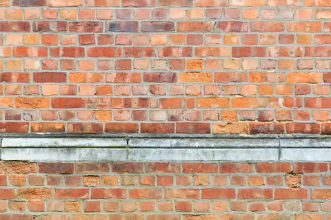 Material texture of red brick wall with lines Stock Photos