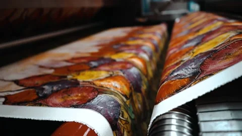 Material travelling between two rollers Stock Footage 135269684