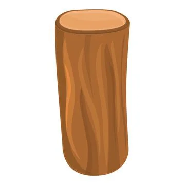 Material tree trunk icon, cartoon style Stock Illustration