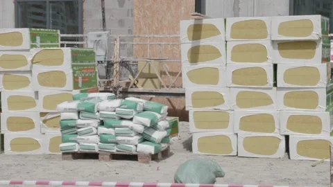 Materials are on the construction site Stock Footage 132494504