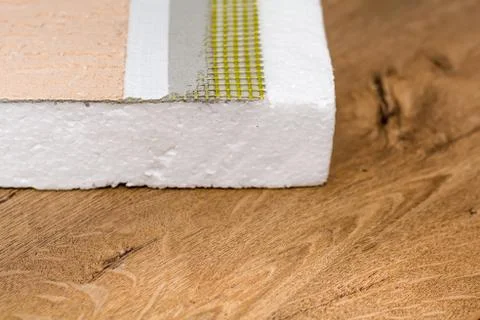 Materials background - thermal insulating hemp fiber panels with coating, close Stock Photos