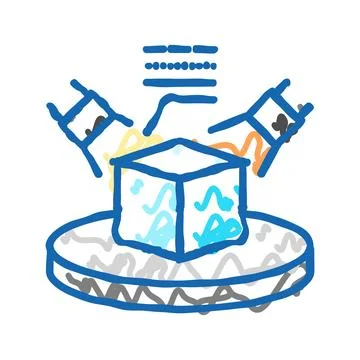 Materials characterization engineering icon doodle illustration Stock Illustration