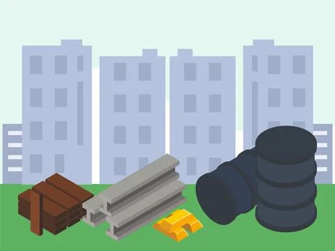 Materials Concept Illustration Style Stock Illustration