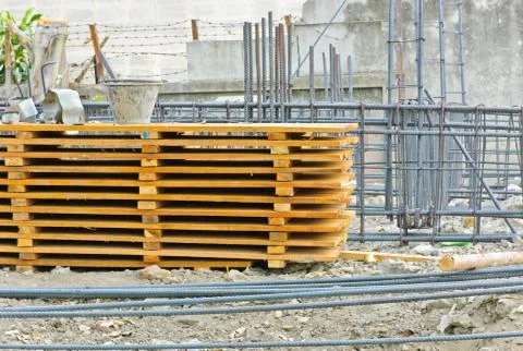 Materials at construction site Stock Photos