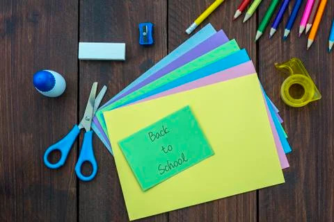 Materials for crafts. Back to School Concept Stock Photos