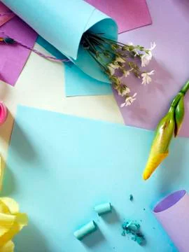 Materials for creativity and design, decorative composition Stock Photos