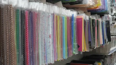 Materials for creativity and hobbies in the store. Stock Footage 231092502