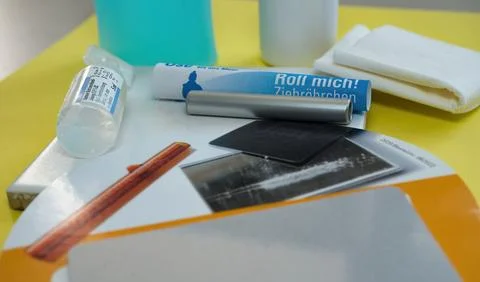 Materials for drug consumption under controlled surroundings for help Stock Photos