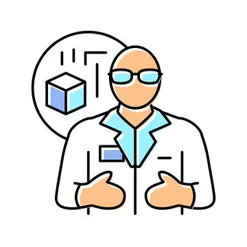 Materials engineer technology color icon vector illustration Stock Illustration