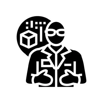 Materials engineer technology glyph icon vector illustration Stock Illustration