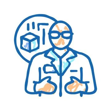 Materials engineer technology icon doodle illustration Illustrazione stock