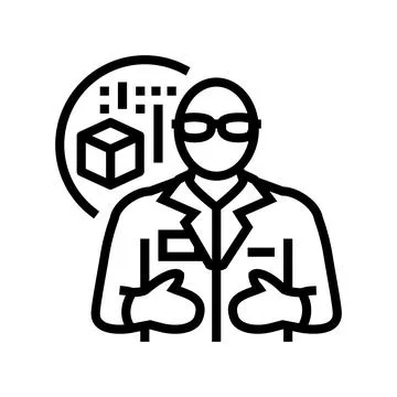 Materials engineer technology line icon vector illustration Stockillustratie
