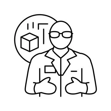 Materials engineer technology line icon vector illustration Stock Illustration