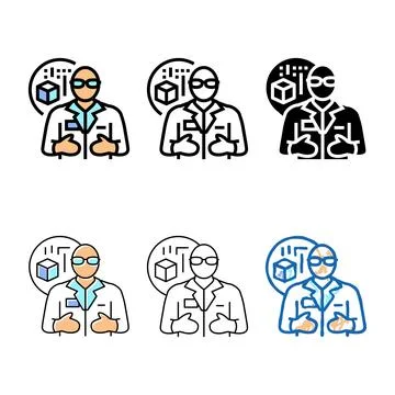 Materials engineer technology styleset color icon vector Stockillustratie