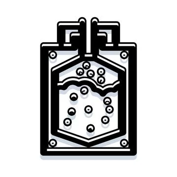 Materials engineering research process liquid particles container Illustrazione stock