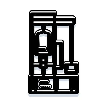Materials engineering testing equipment performing quality control Illustrazione stock