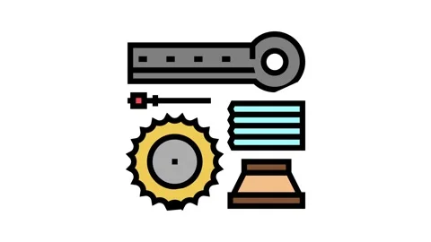 Materials handling and crusher spare parts color icon animation Stock Footage 165325800