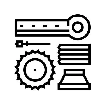 Materials handling and crusher spare parts line icon vector illustration Stock Illustration