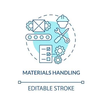 Materials handling blue concept icon Illustration