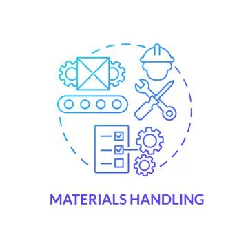 Materials handling blue gradient concept icon Illustration