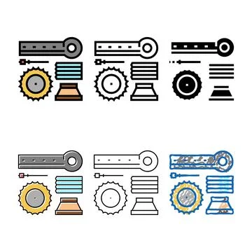 Materials handling clean and crusher spare parts color icon vector Stock Illustration