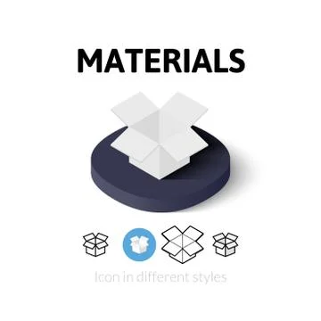 Materials icon in different style Stock Illustration