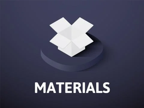 Materials isometric icon, isolated on color background Stock Illustration
